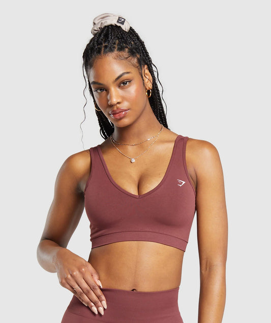 Gymshark Everyday Seamless Sports Bra - Burgundy Brown