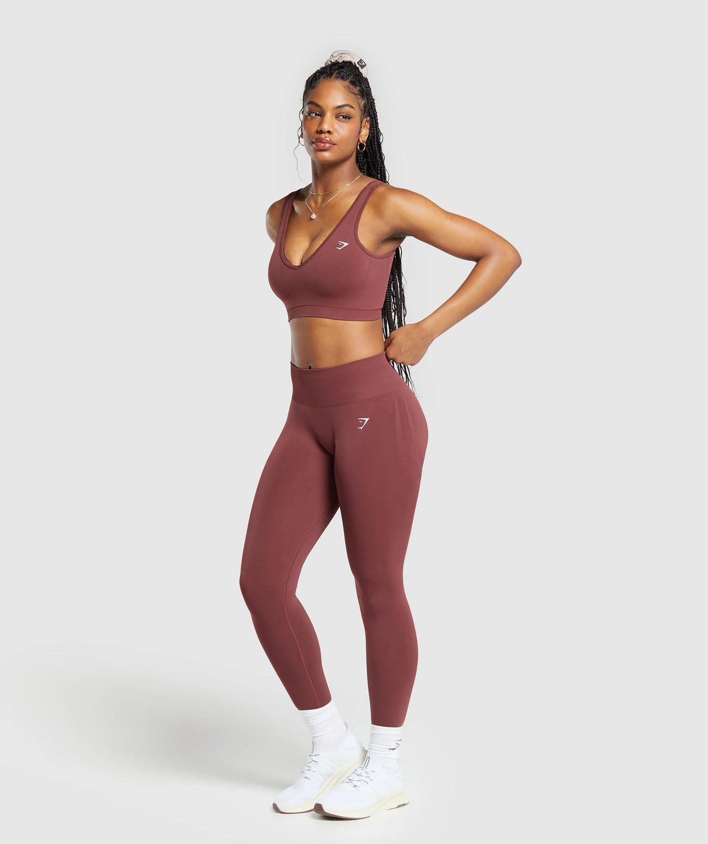 Gymshark Everyday Seamless Sports Bra - Burgundy Brown