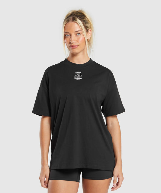 Minimal Label Oversized T-Shirt - Black