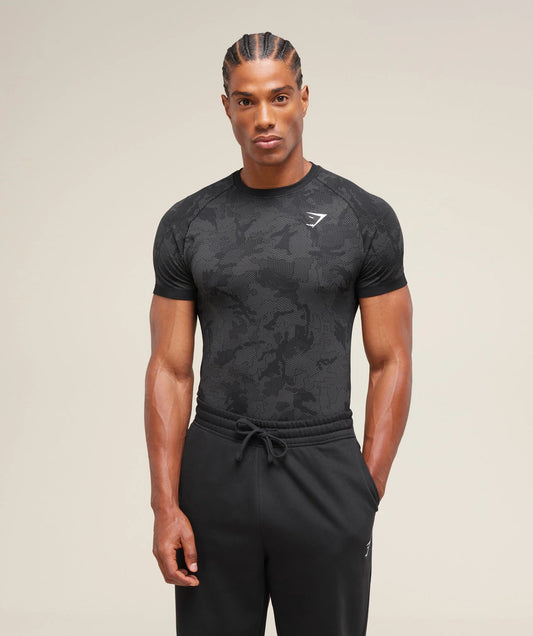 Playera Sin Costuras Geo - Negra