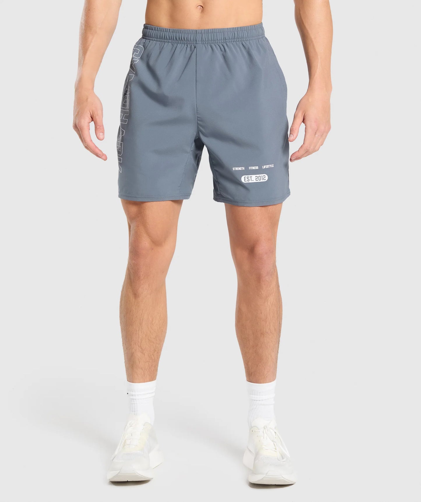 Fitness Graphic Shorts - Iron Blue