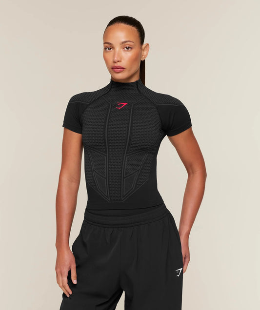 Onyx V1 Baby Tee  - Negra/Rojo