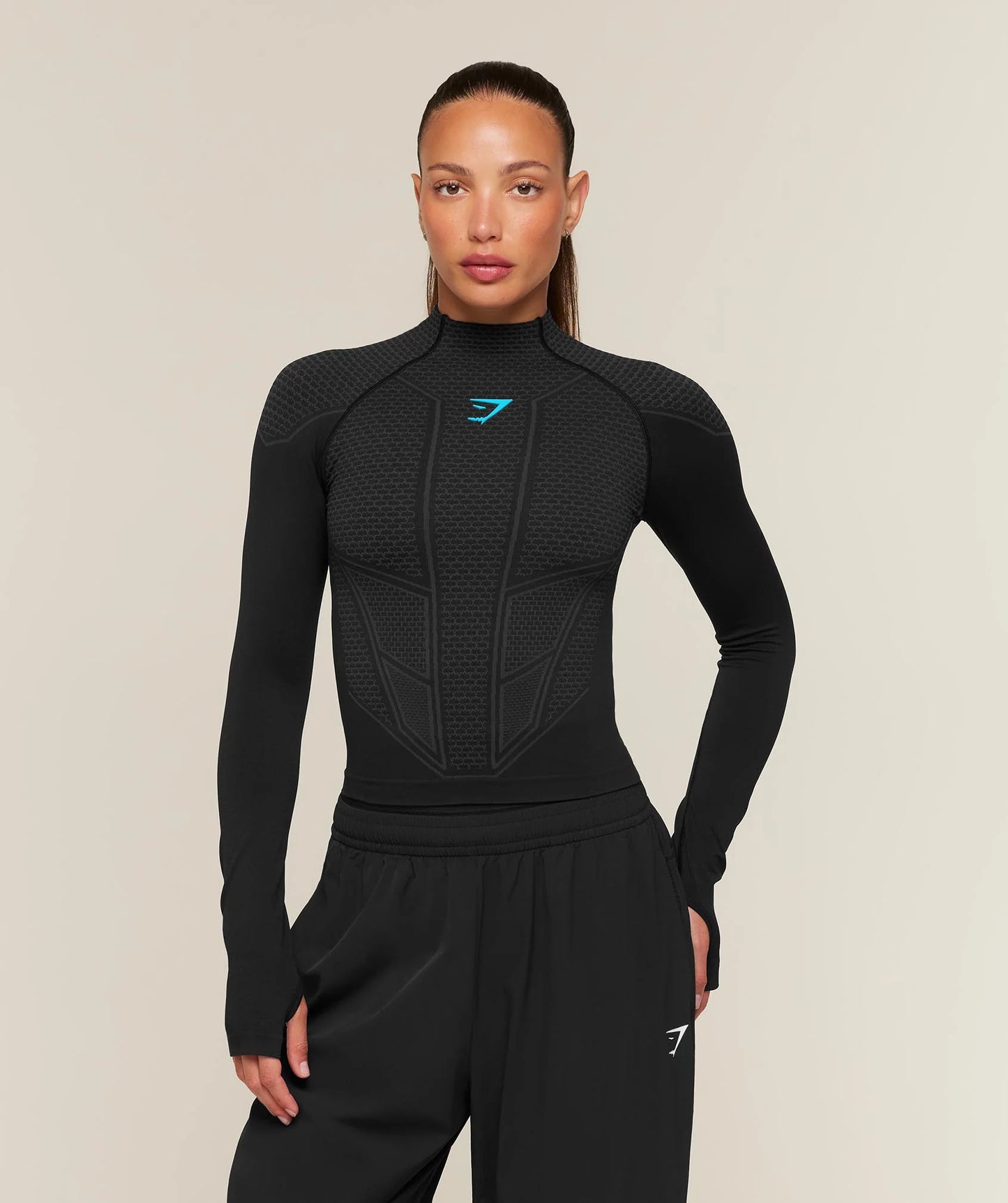 Onyx V1 Manga Larga Top  - Negra/Azul