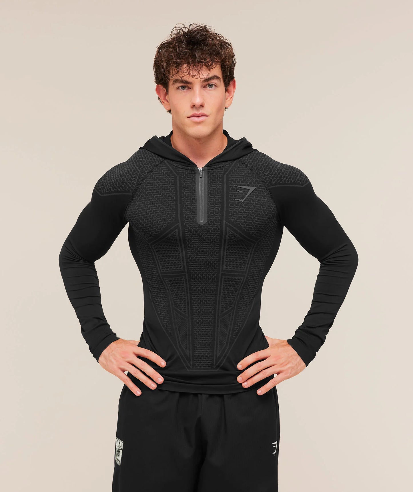 Onyx Compresión Hoodie V1 - Negro/Gris