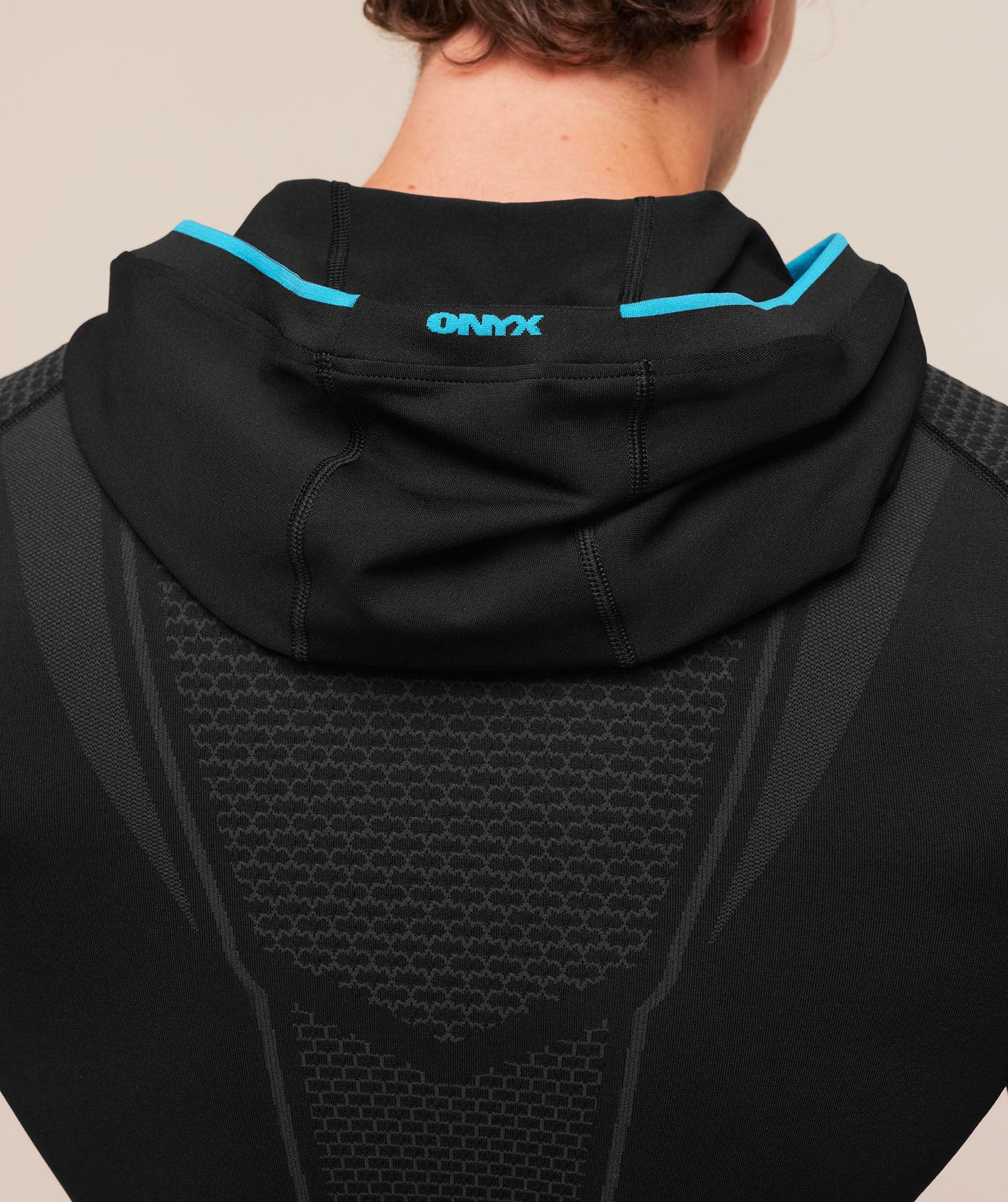 Onyx Compresión Hoodie V1 - Negro/Azul