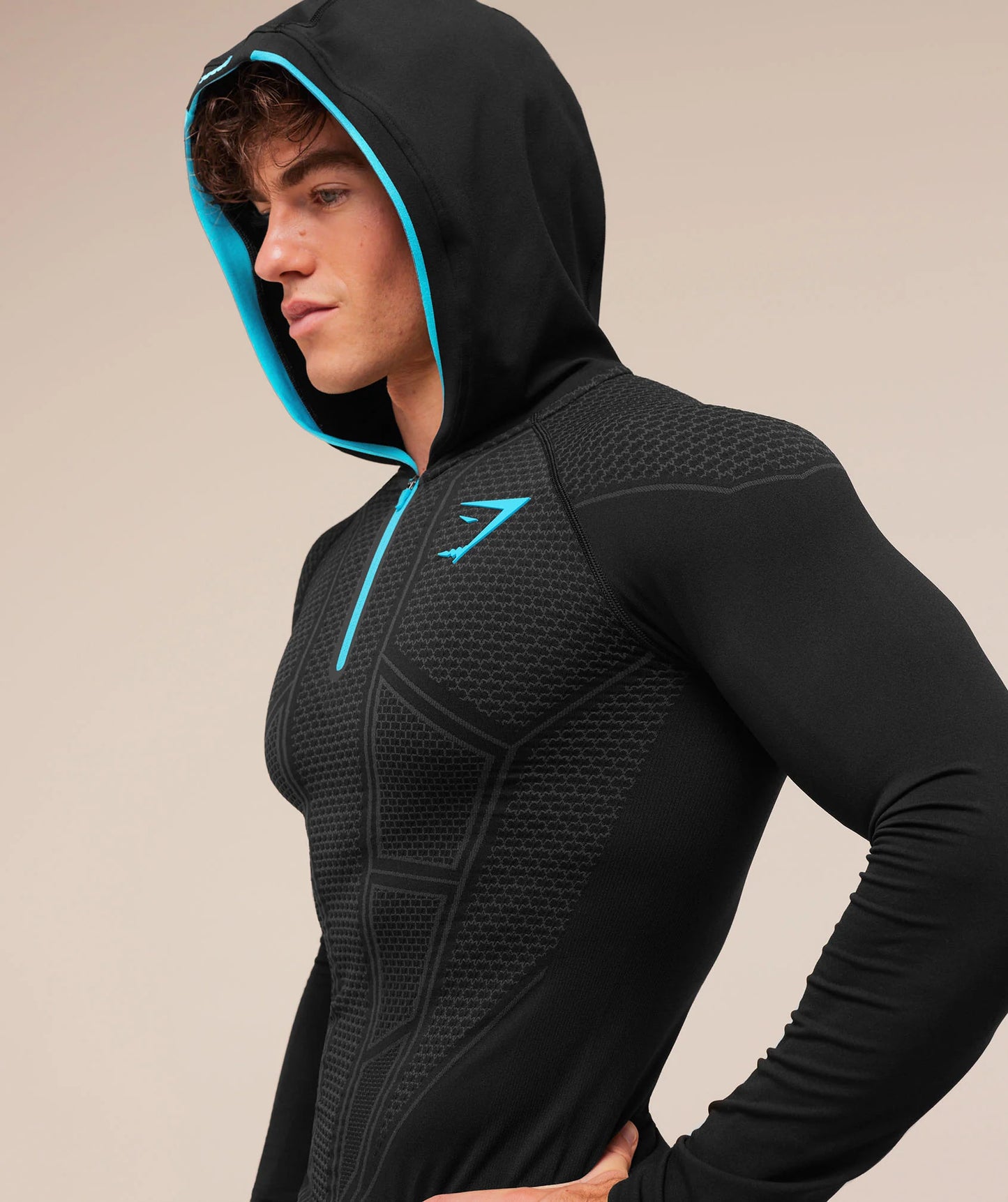 Onyx Compresión Hoodie V1 - Negro/Azul
