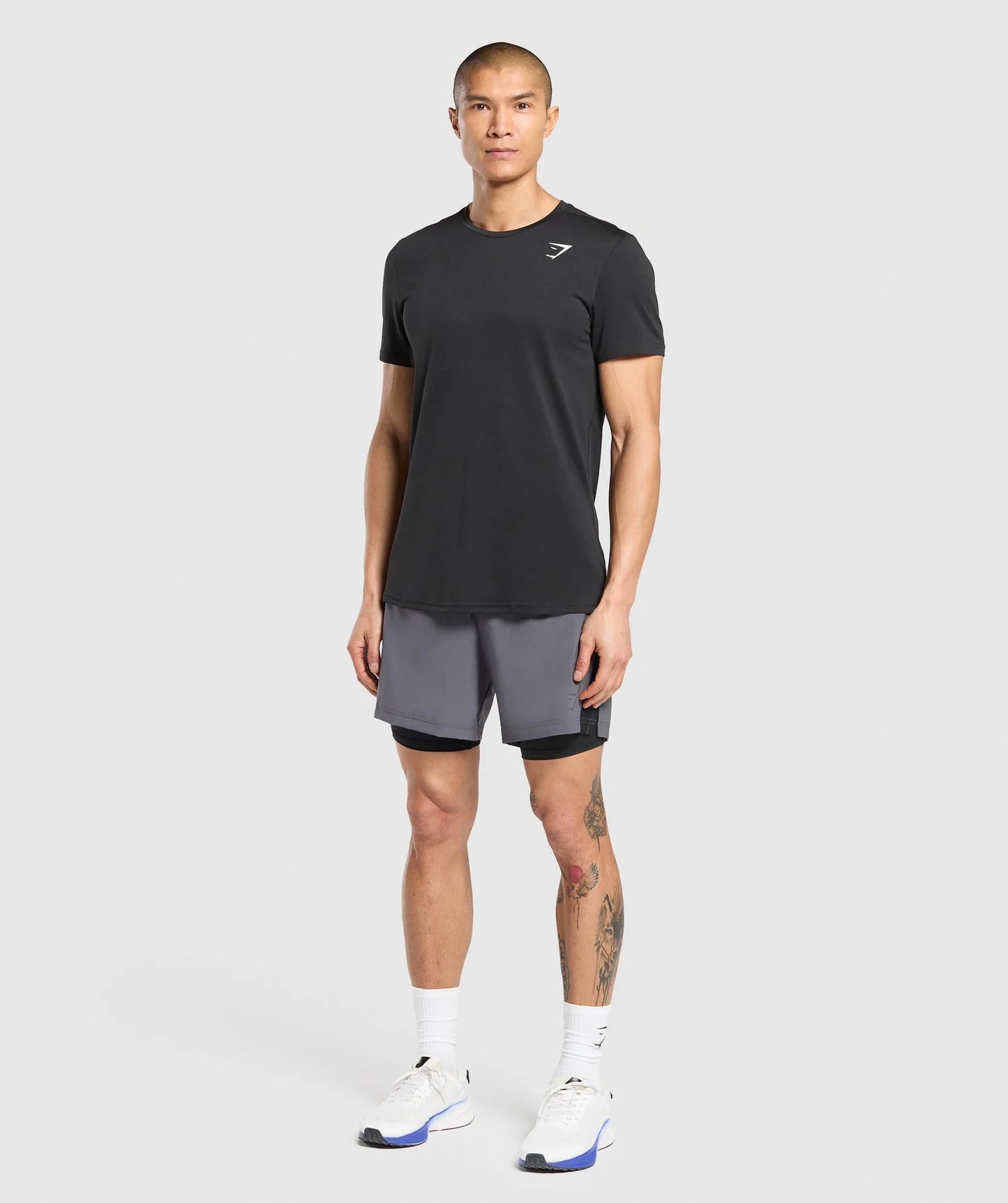 Short Deportivo 2 en 1 - Gris/Negro