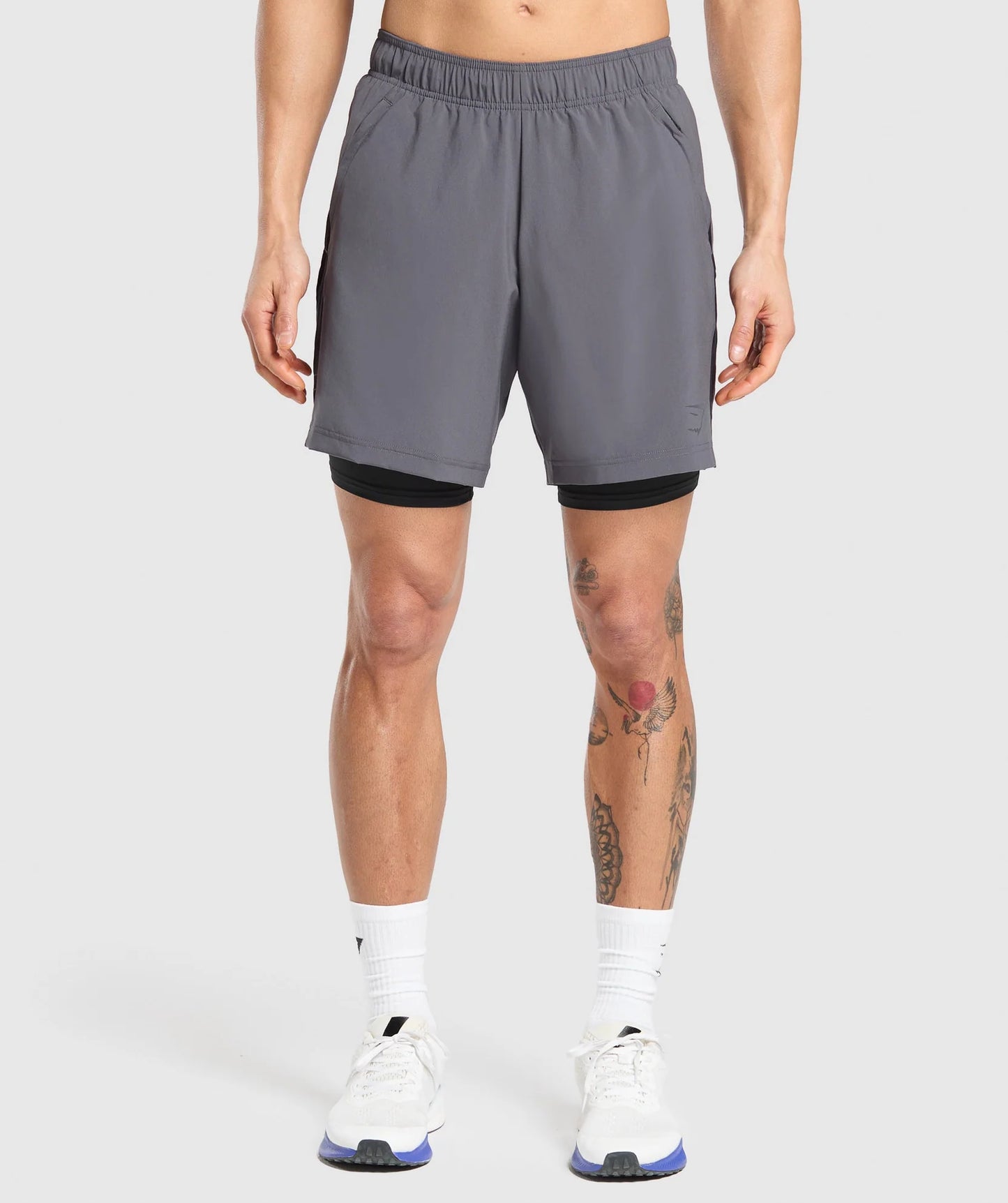 Short Deportivo 2 en 1 - Gris/Negro