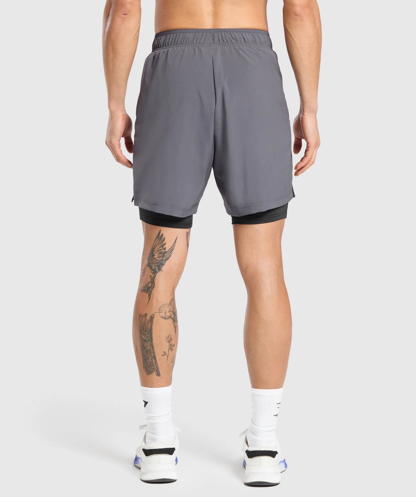 Short Deportivo 2 en 1 - Gris/Negro