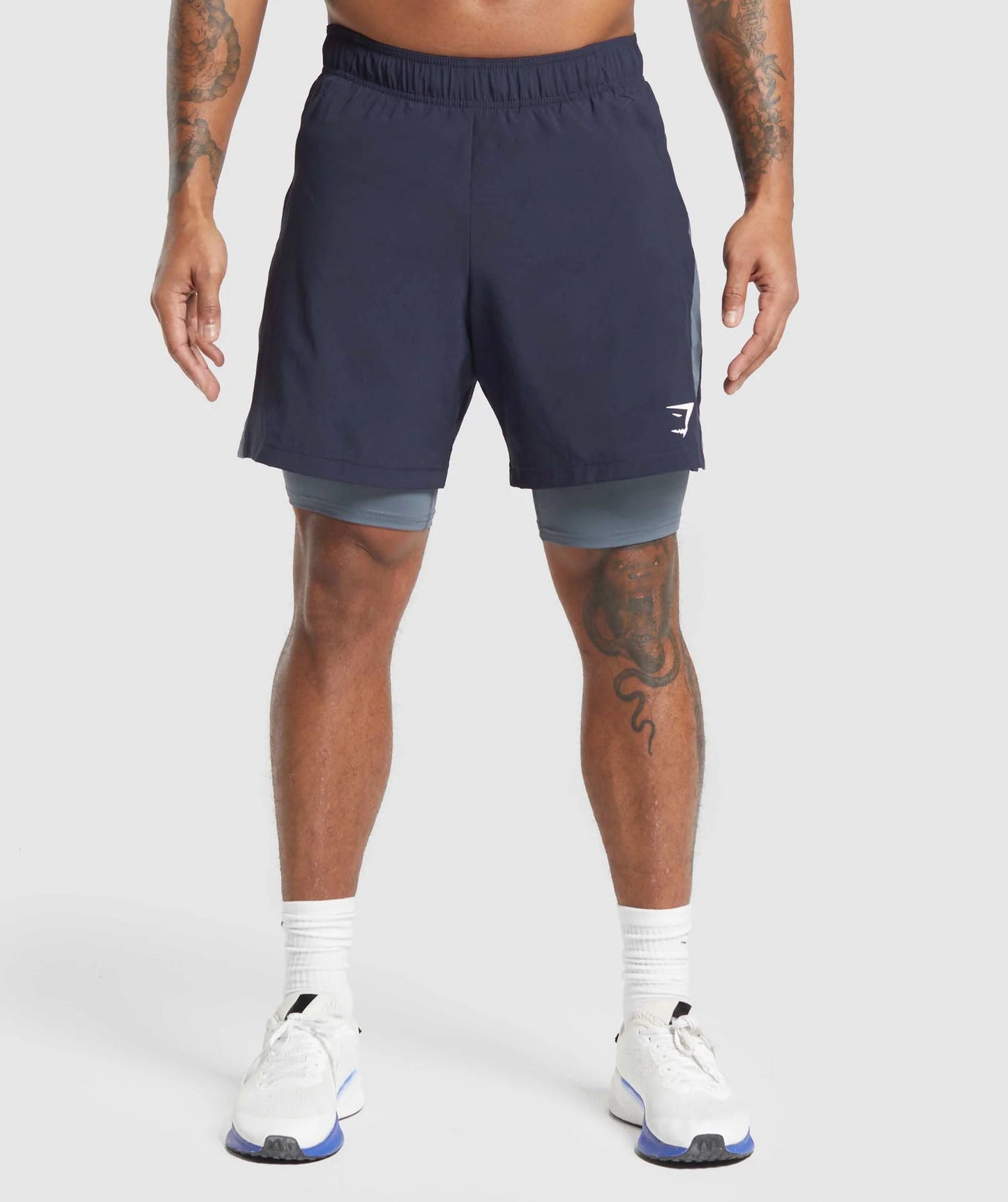 Short Deportivo 2 en 1 - Azul