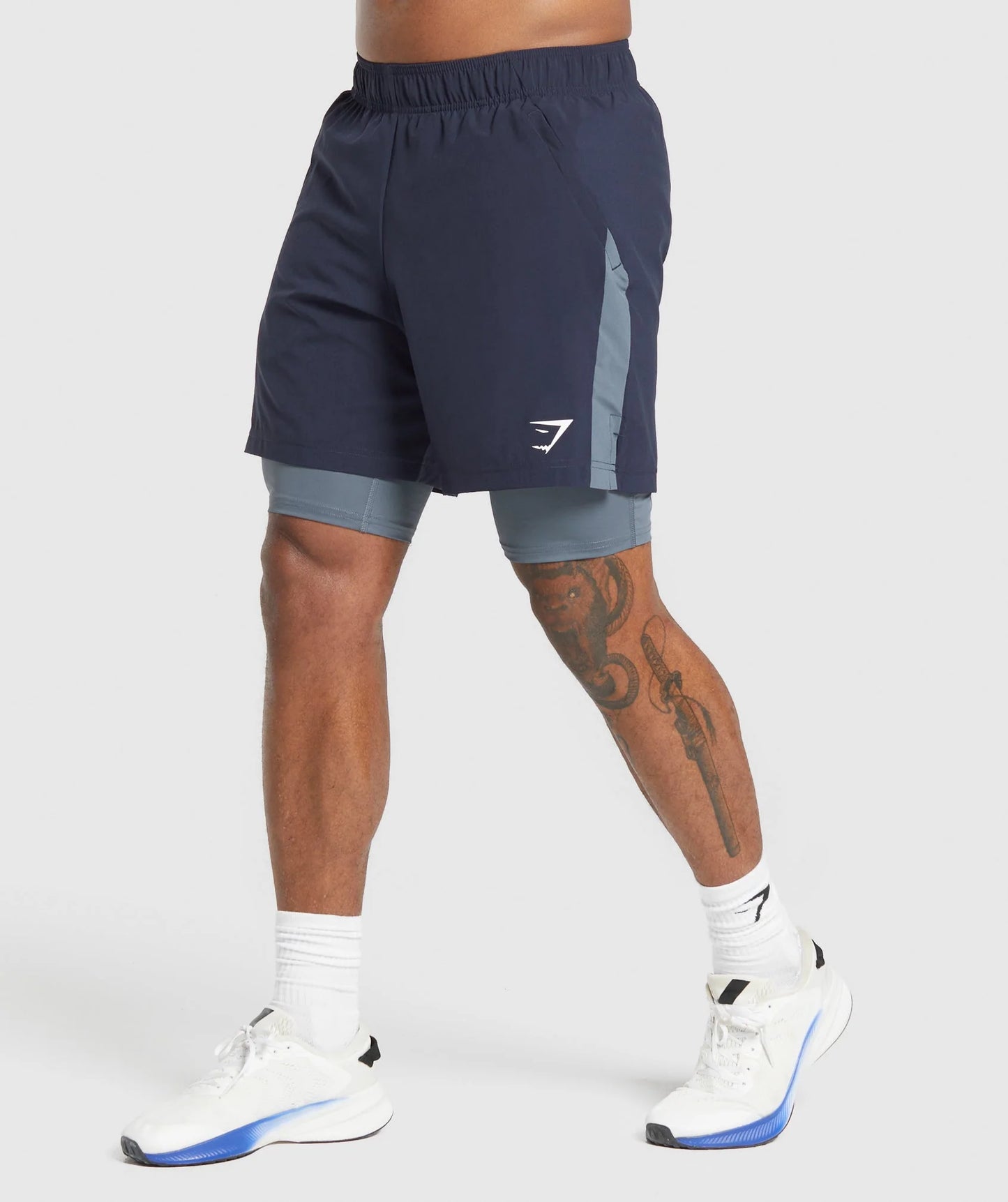 Short Deportivo 2 en 1 - Azul