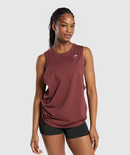 Gymshark Training Drop Arm Tank - Burgundy Brown