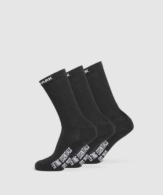 Calcetas Altas Pack x3 - Negras