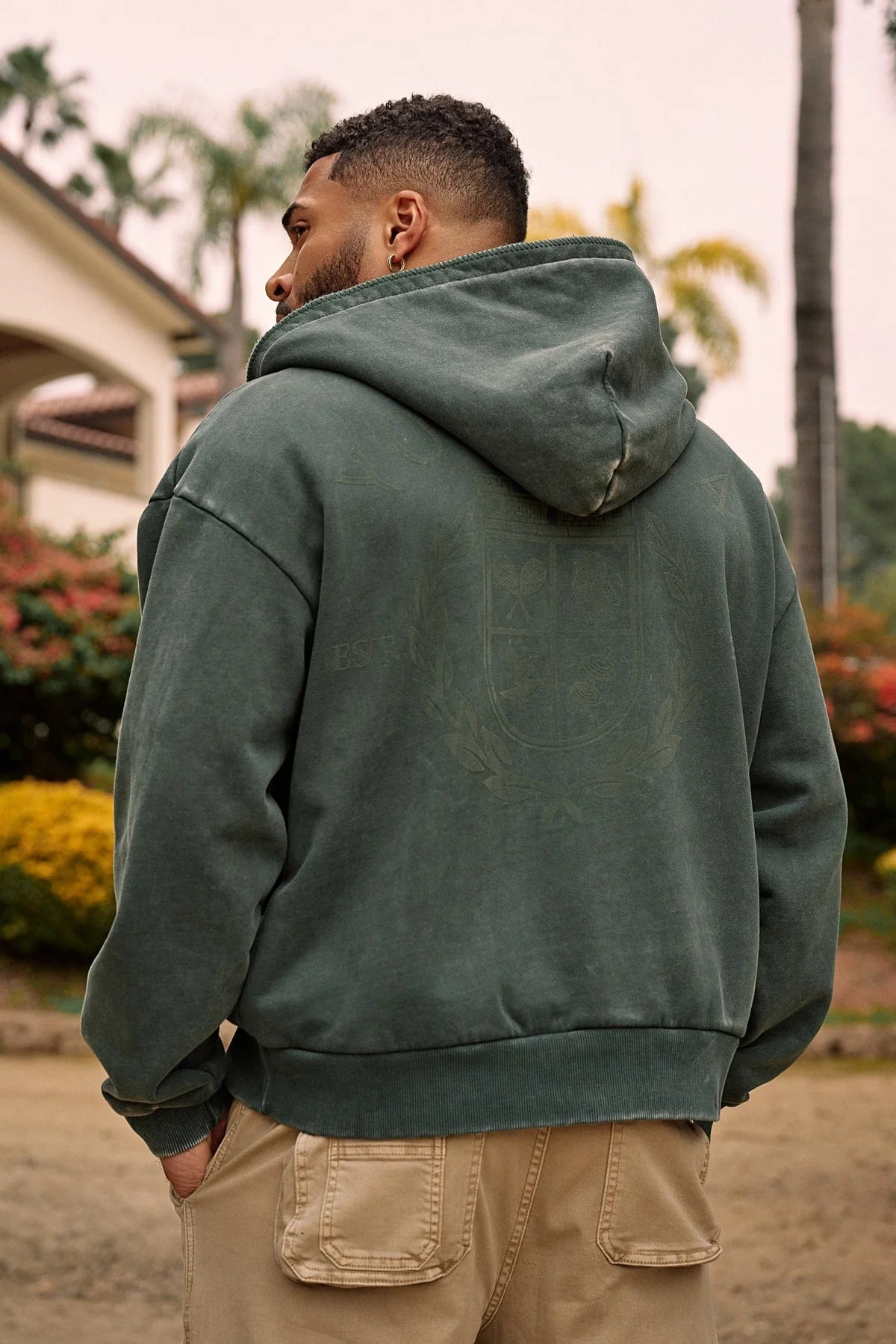 Suéter 1/4 Zip Old Money - Verde Deslavado
