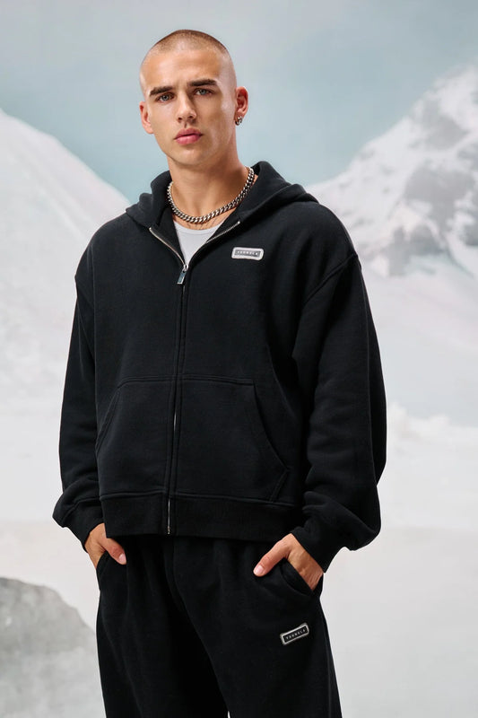 Hoodie Comfy Zip - Negra