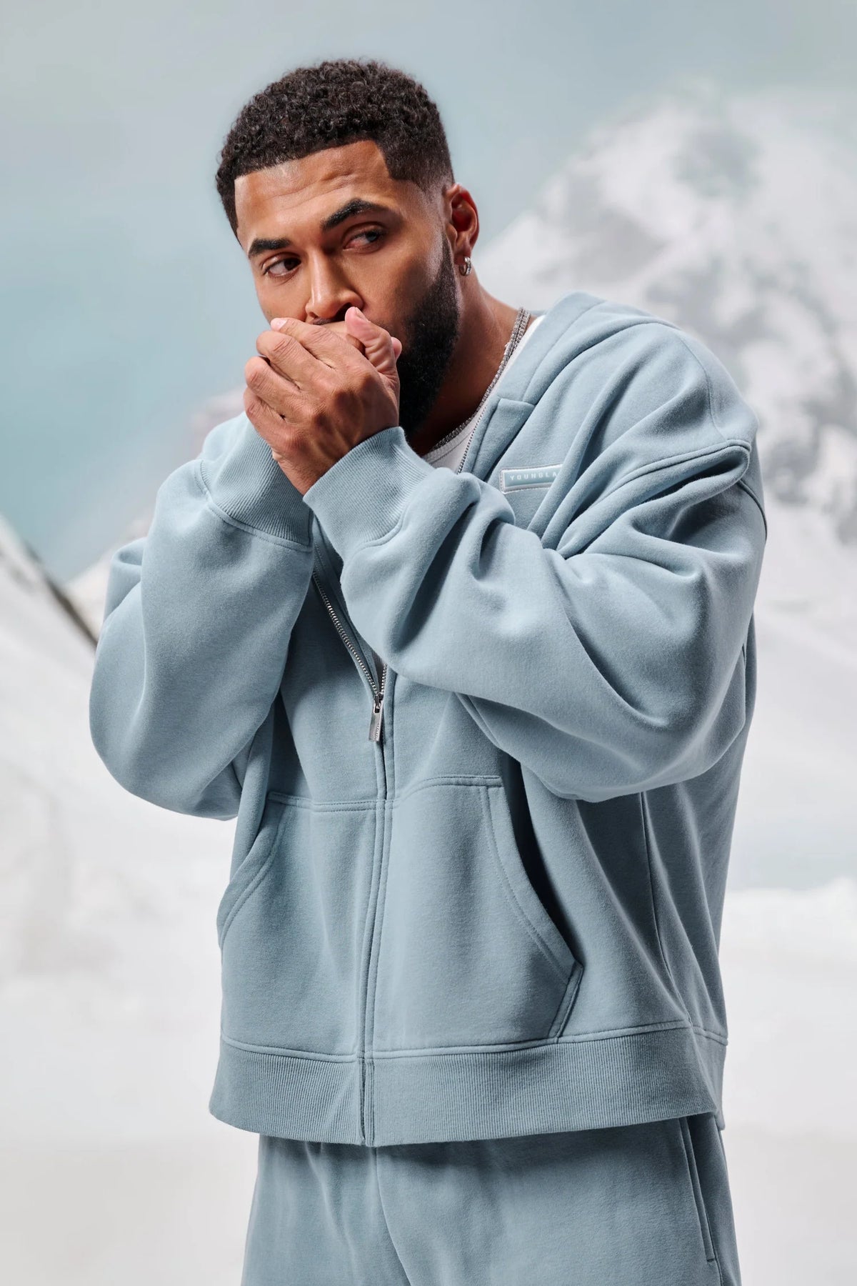 Hoodie Comfy Zip - Azul Cielo