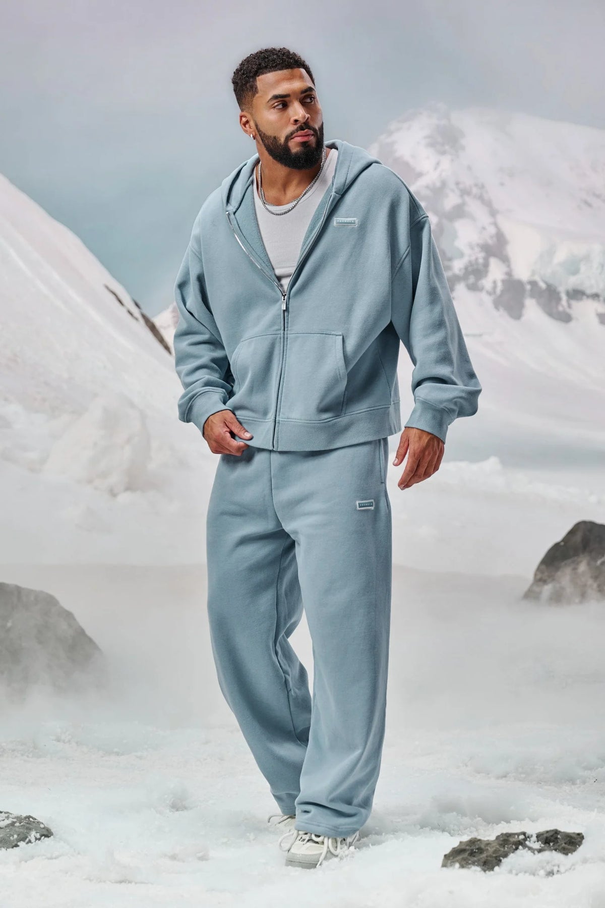 Hoodie Comfy Zip - Azul Cielo