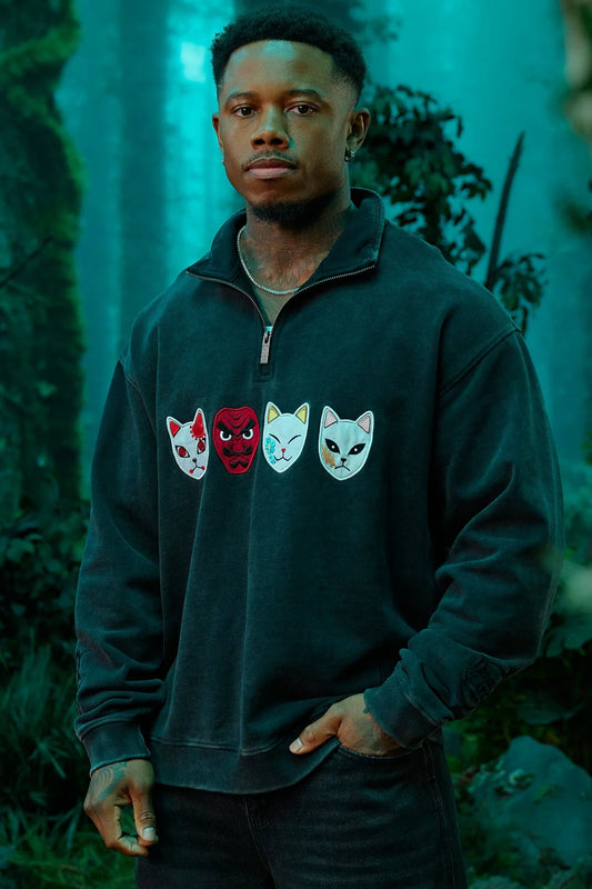 Suéter 1/4 Zip Demon Slayer - Warding Masks