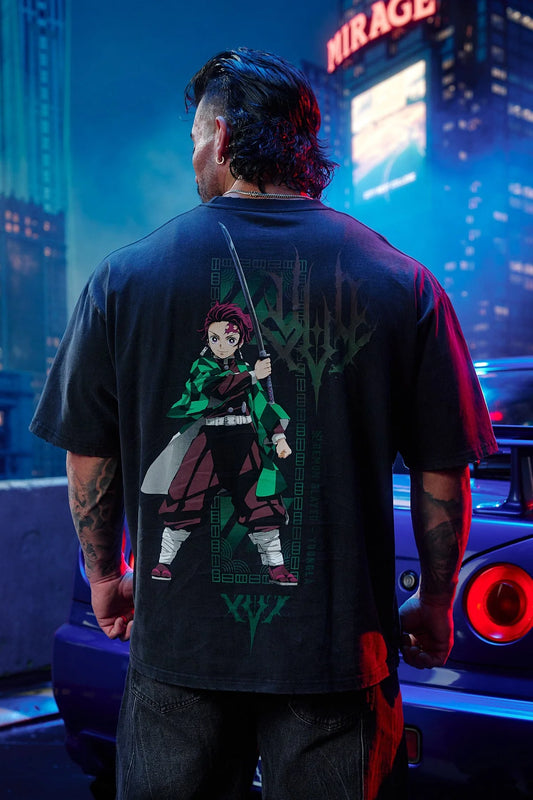 Camiseta Demon Slayer - Negra/Verde [Preventa · Envío Lunes]