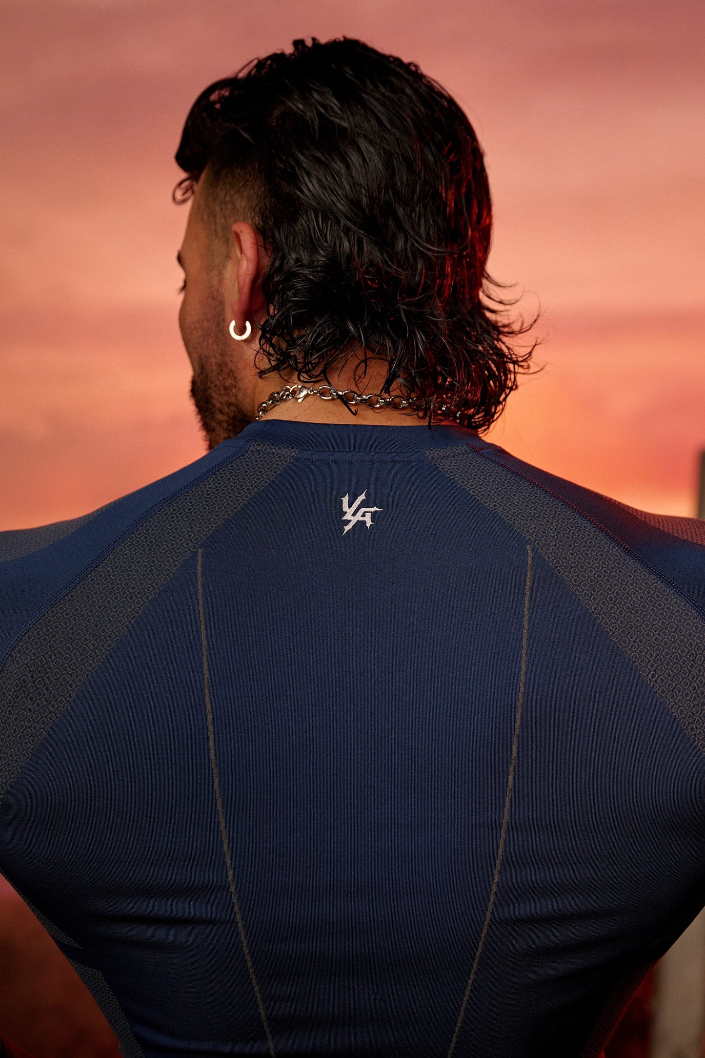 Playera Compresión Manga Larga Apex - Azul