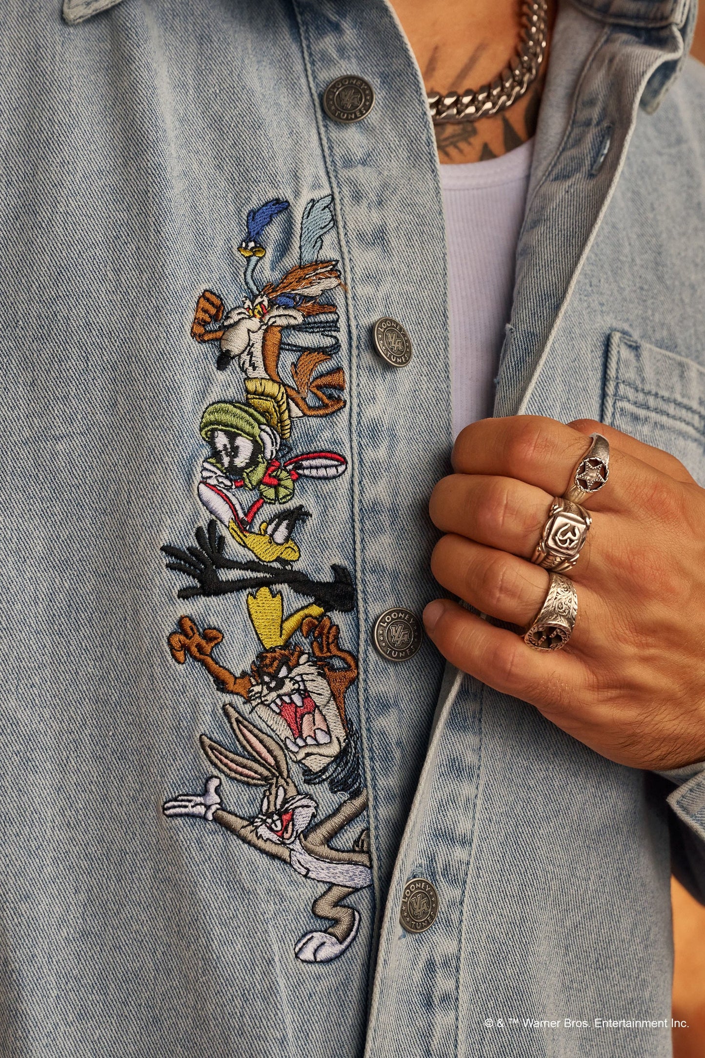 Camisa Mezclilla Looney Tunes - Azul