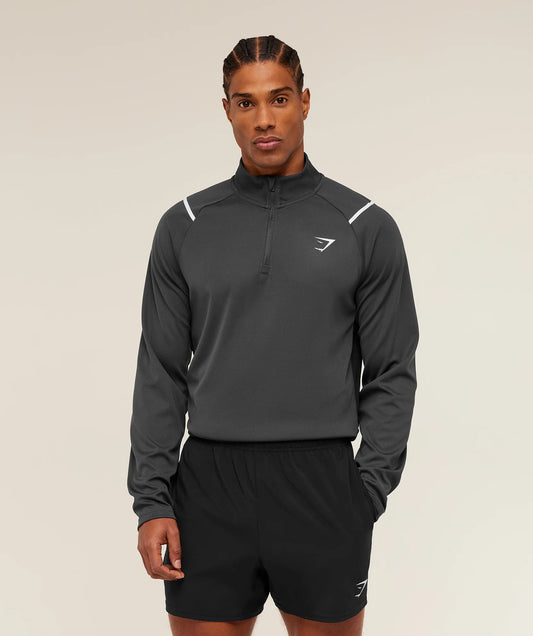 Hoodie 1/4 Zip - Gris Onyx/Negro