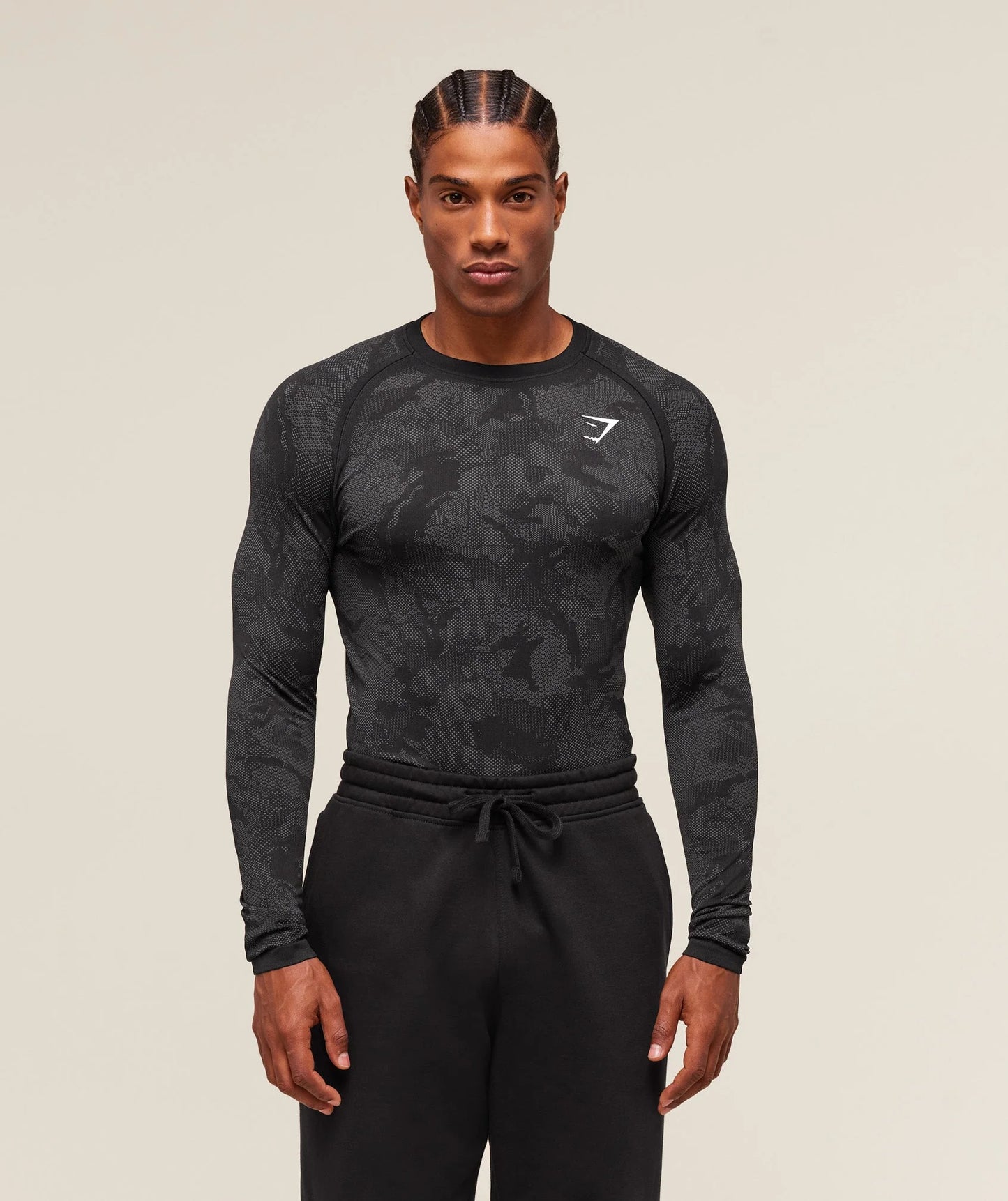 Playera Geo Sin Costuras - Negra