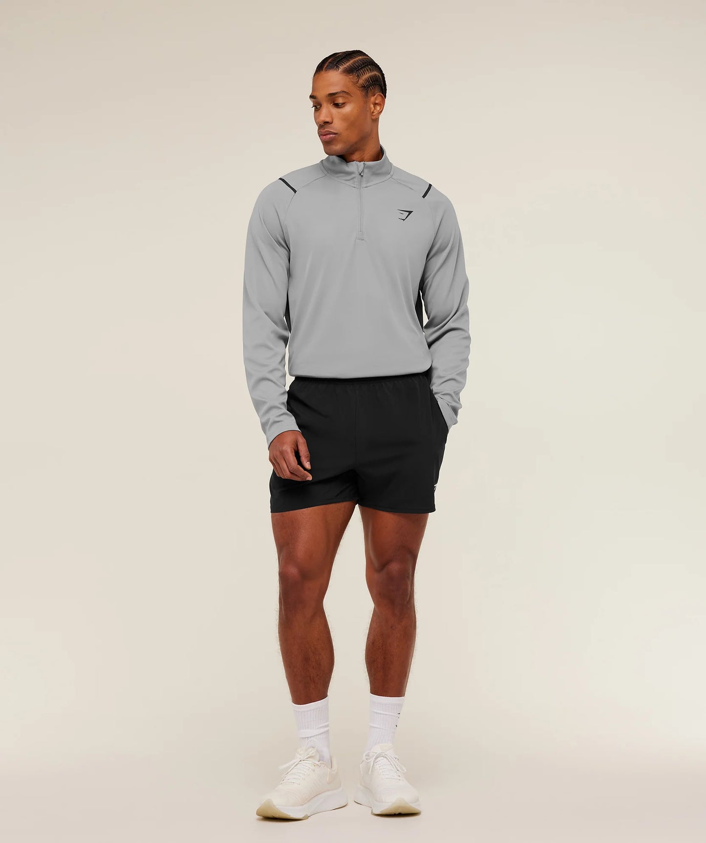 Hoodie 1/4 Zip - Gris/Negro