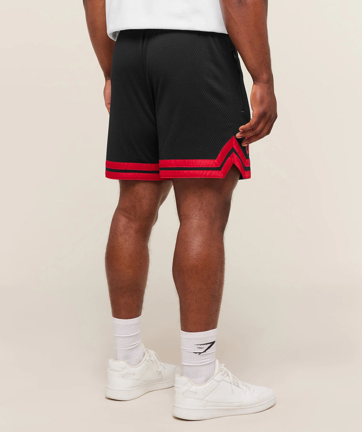 Short Malla Campus - Negro/Rojo