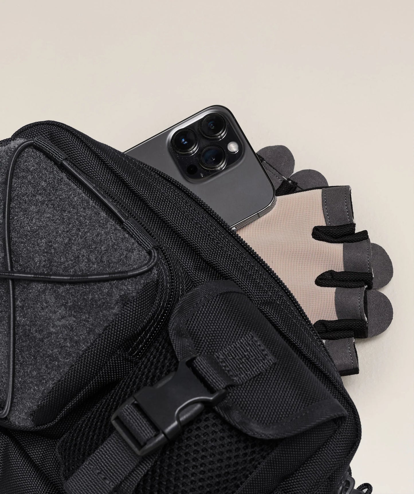 Cangurera Táctica - Negra/Gris