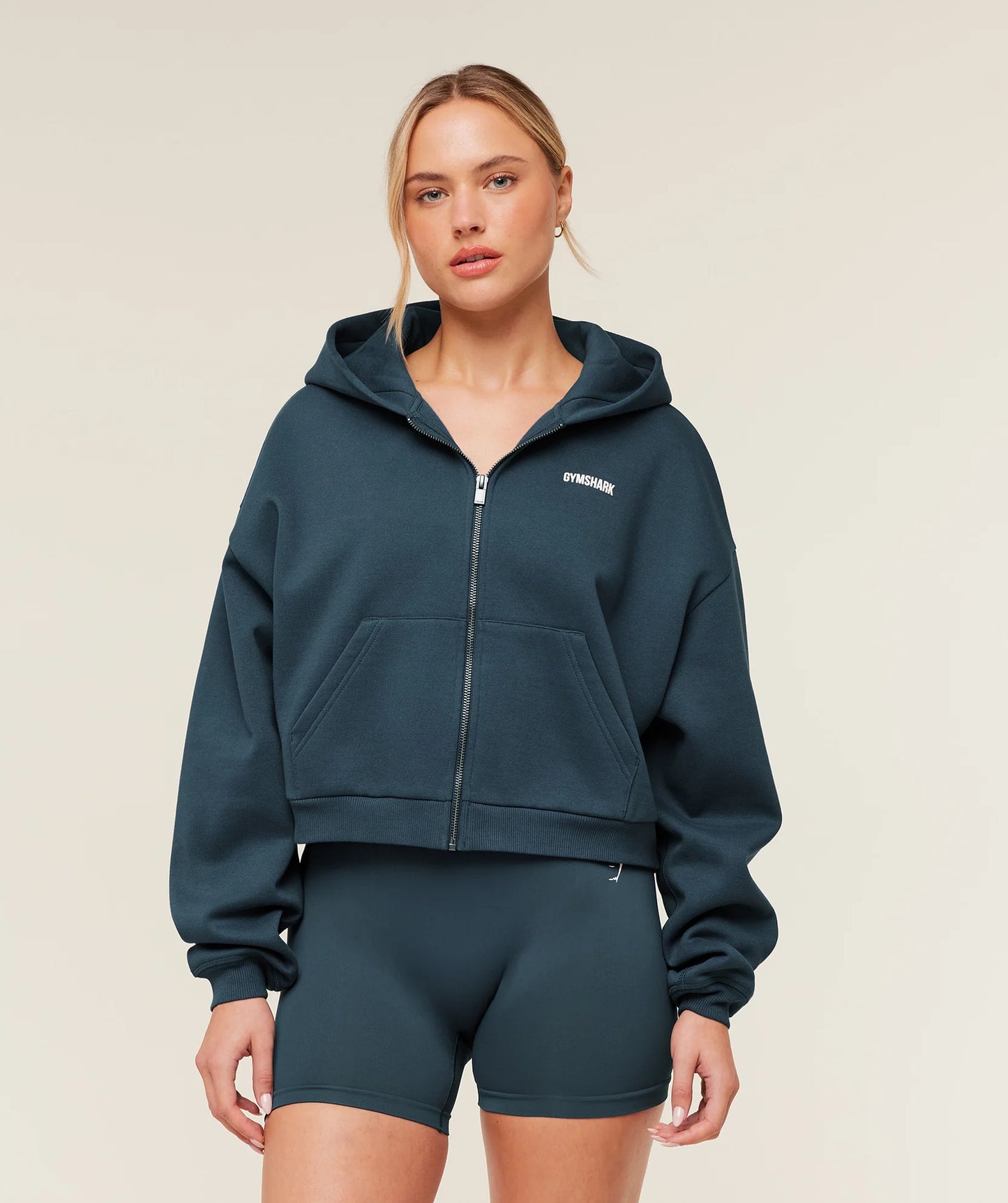 Hoodie Luxe Zip - Azul