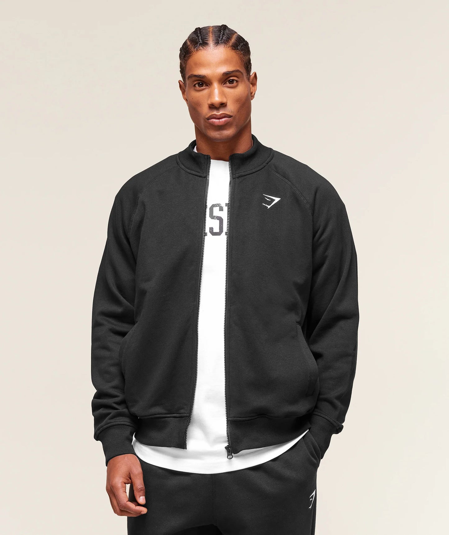 Chaqueta Bordada Oversize - Negra