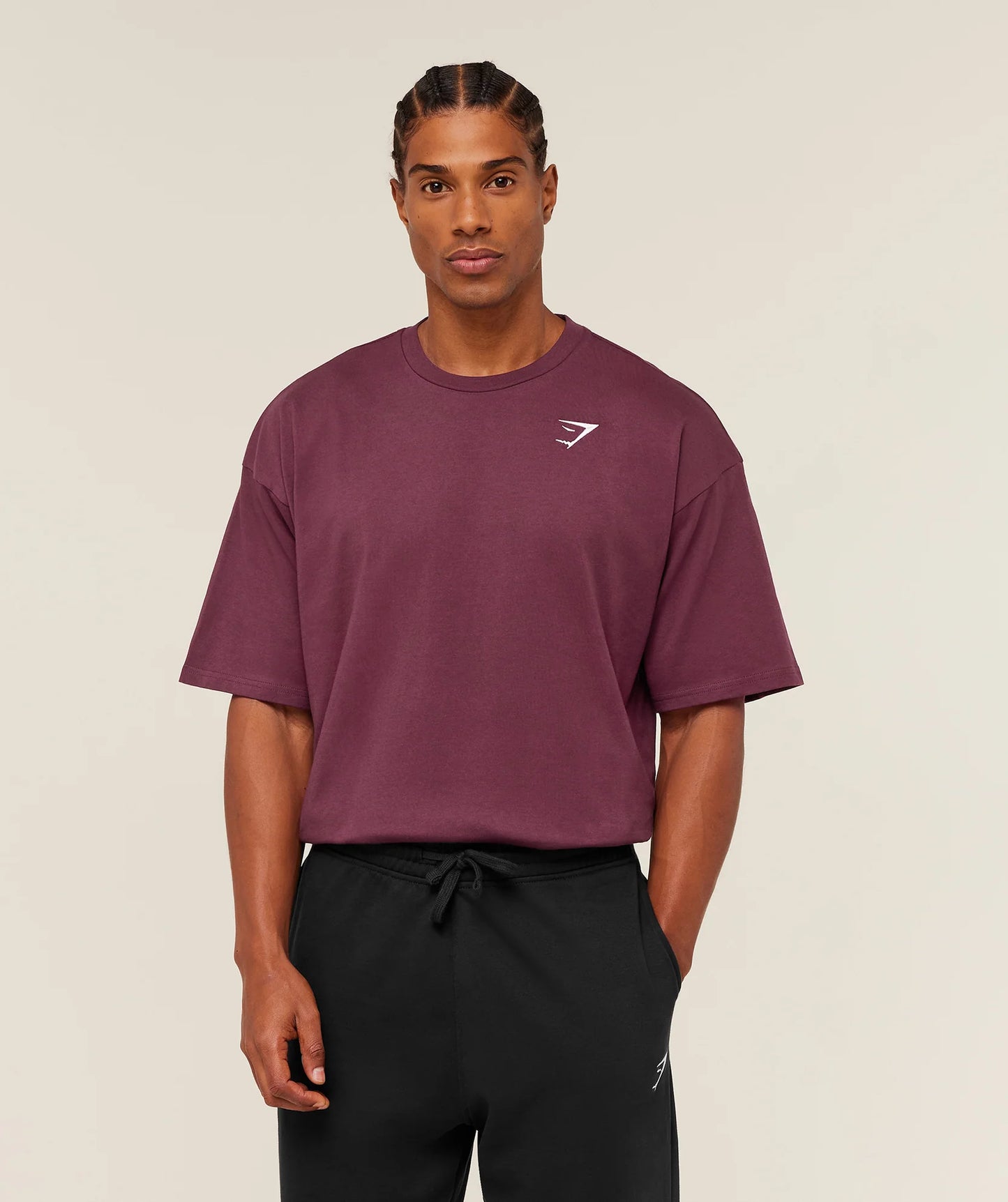 Playera Bordada Oversized - Vino