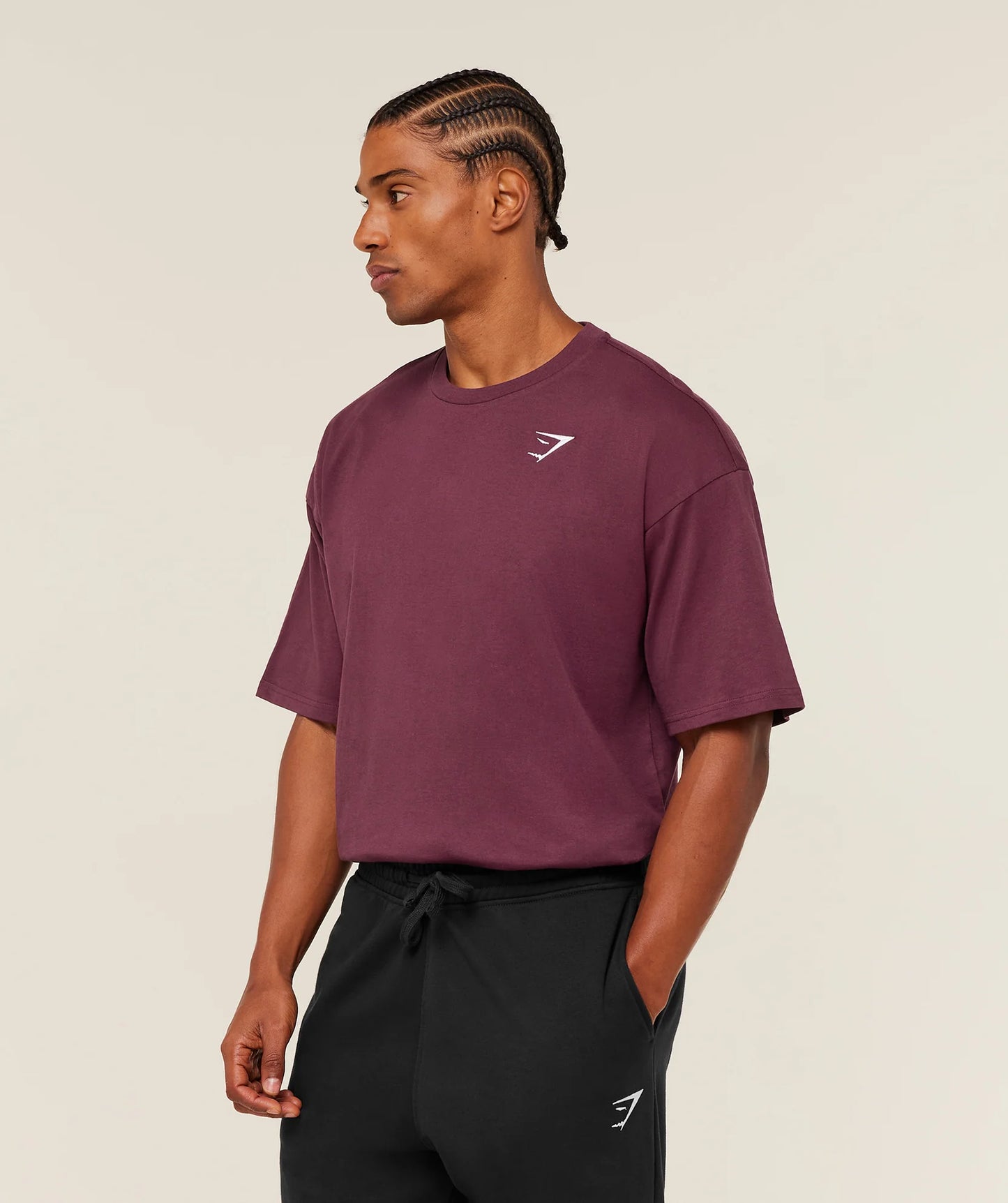Playera Bordada Oversized - Vino