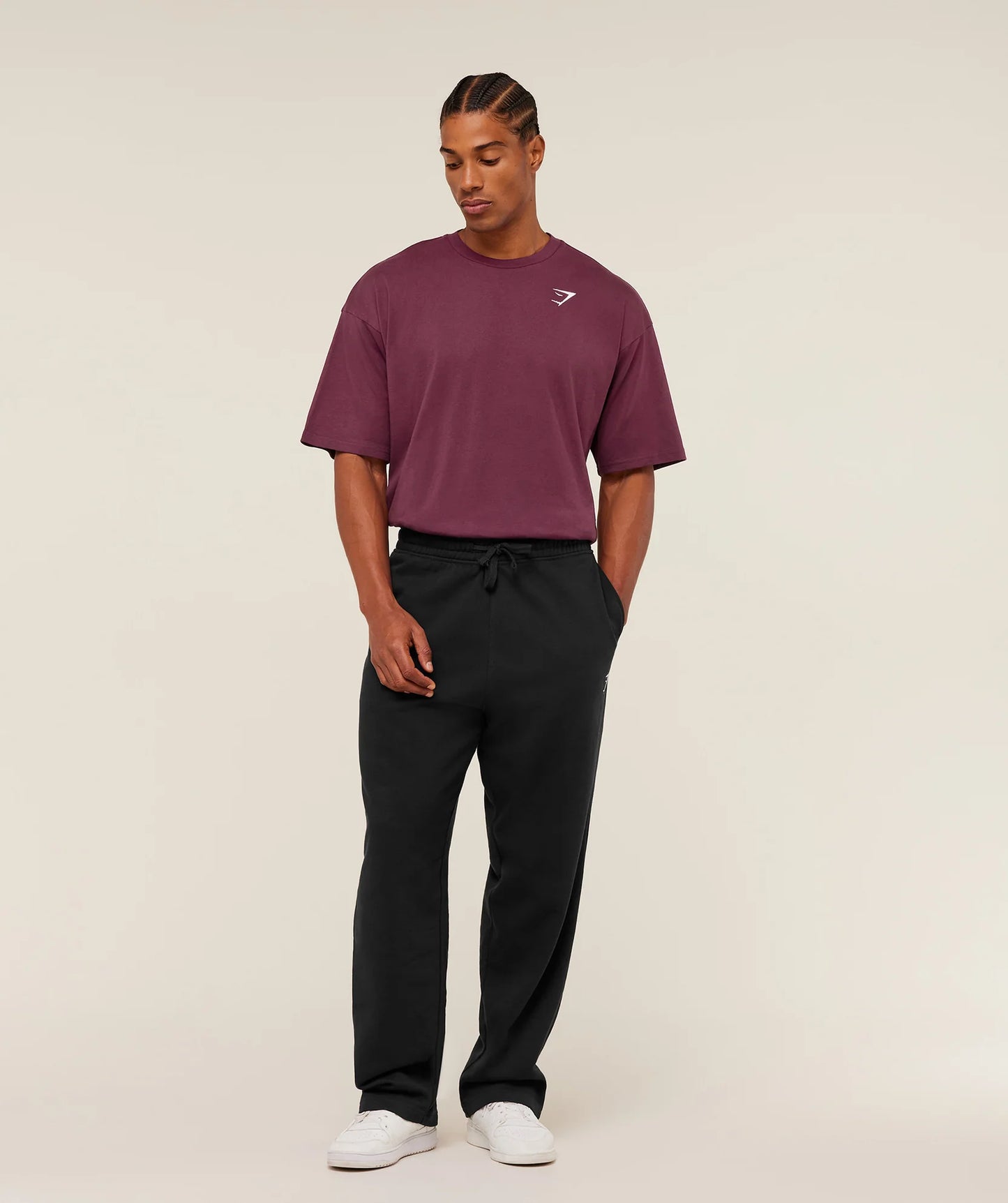 Playera Bordada Oversized - Vino