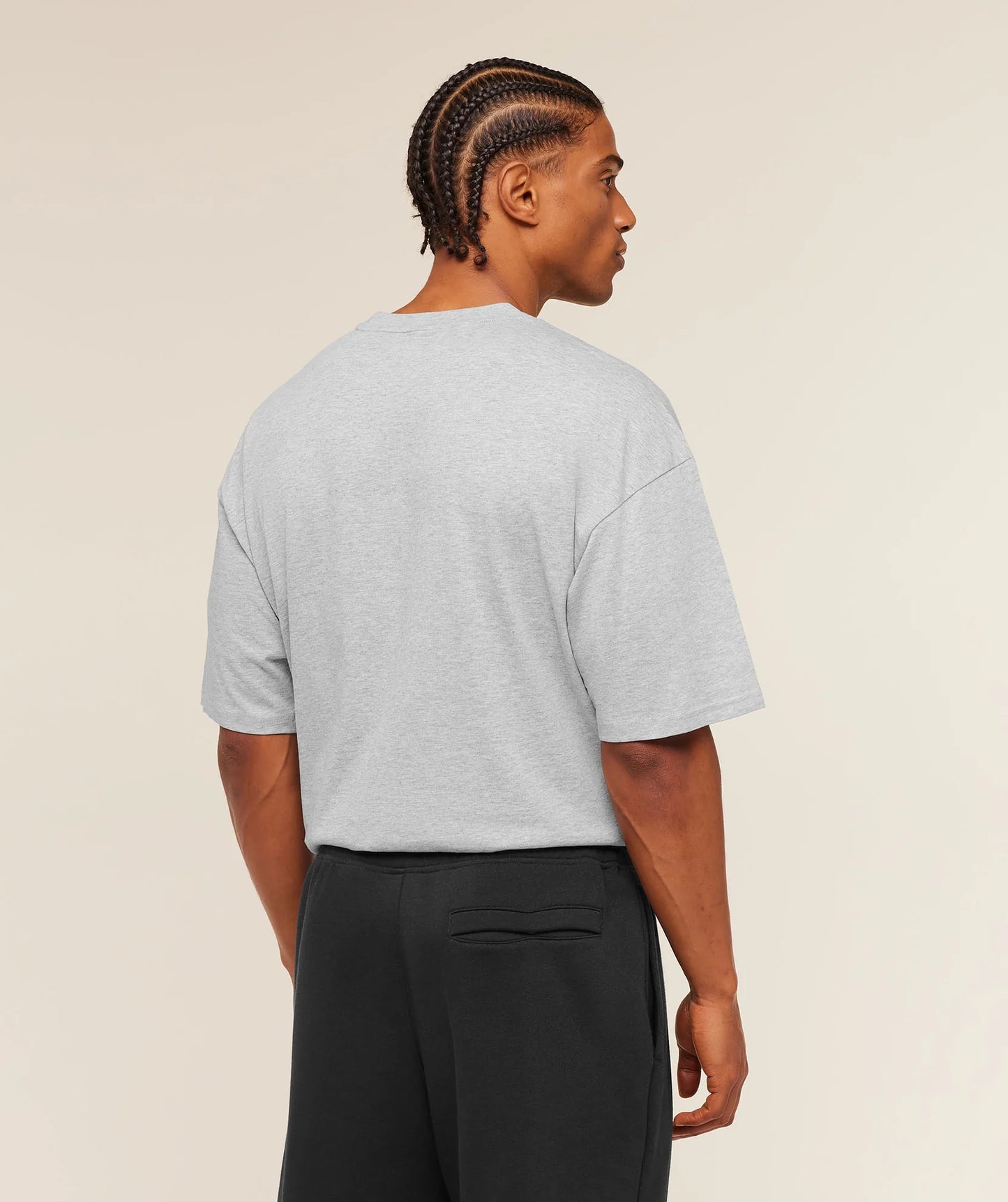 Playera Bordada Oversized - Gris