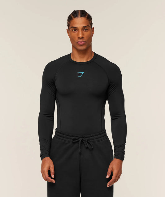 Playera Compresión Element - Negra/Azul