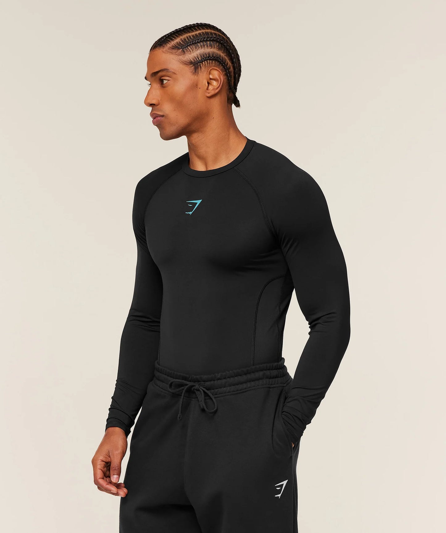 Playera Compresión Element - Negra/Azul