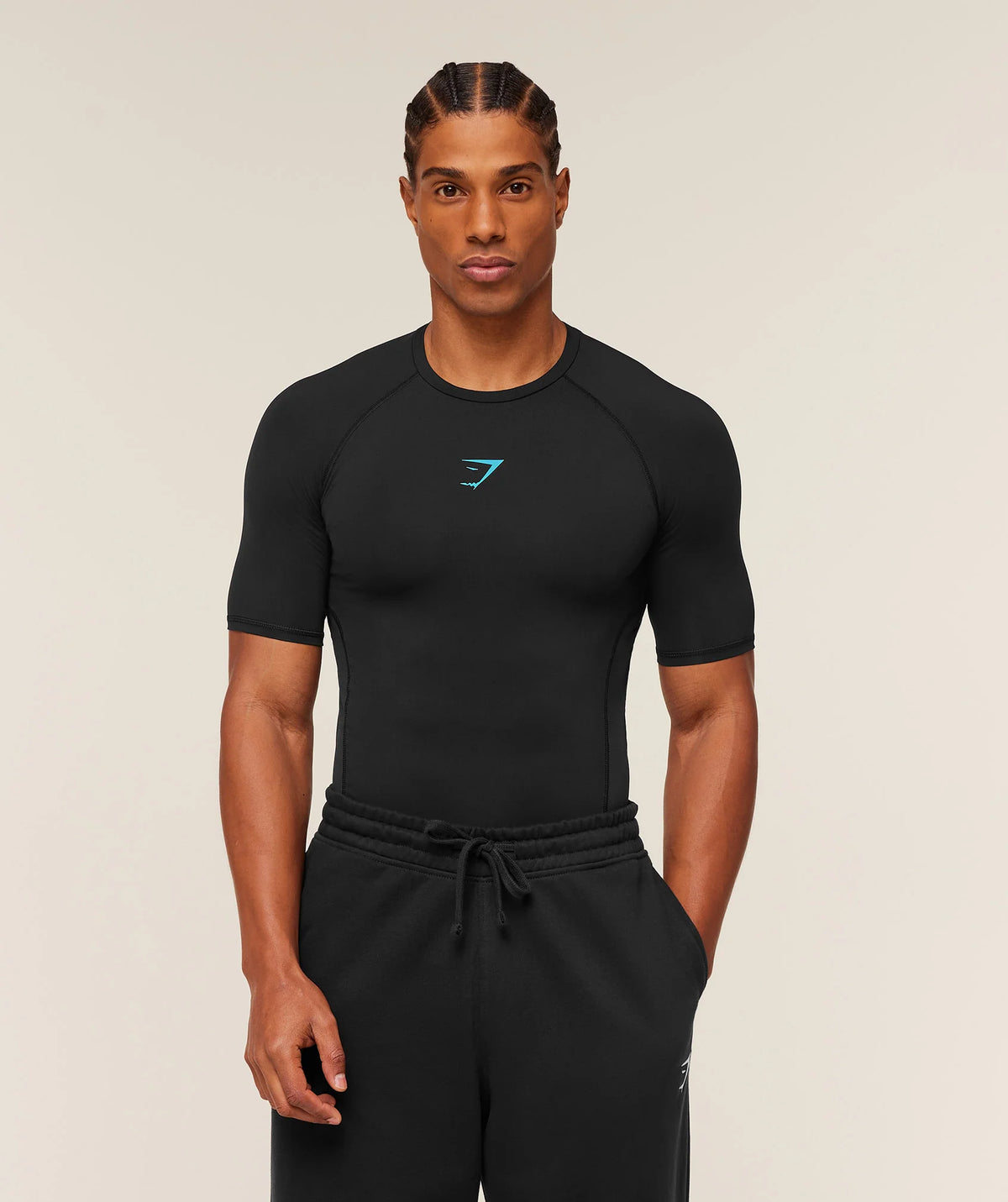 Playera Compresión Element - Negra/Azul