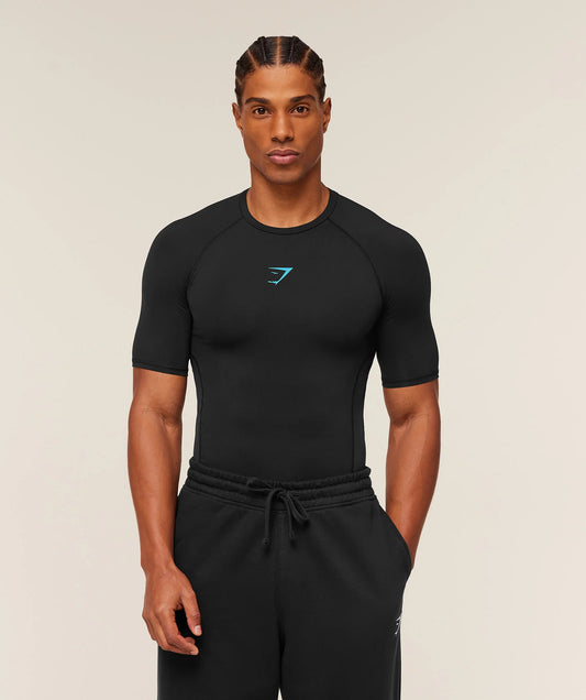 Playera Compresión Element - Negra/Azul