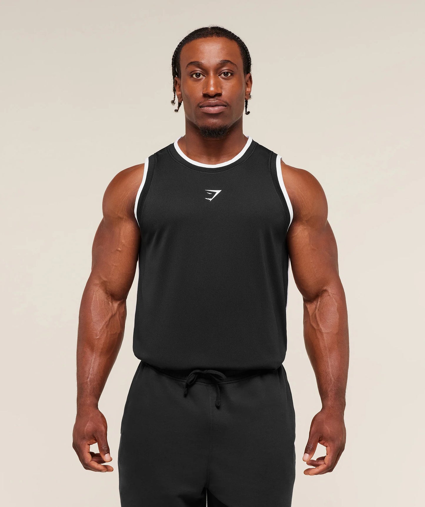Tank Gráfica Malla - Negro