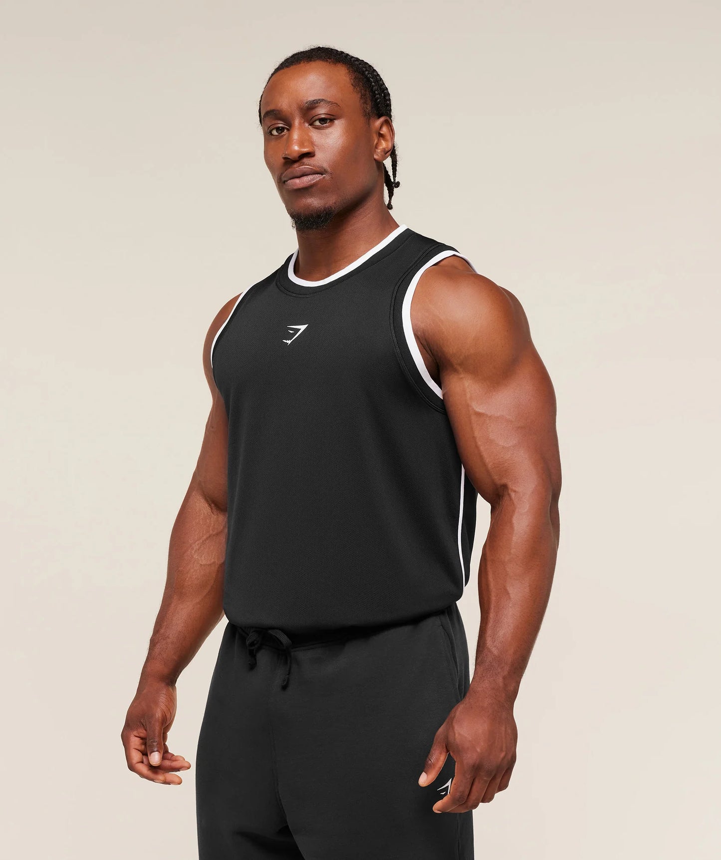 Tank Gráfica Malla - Negro