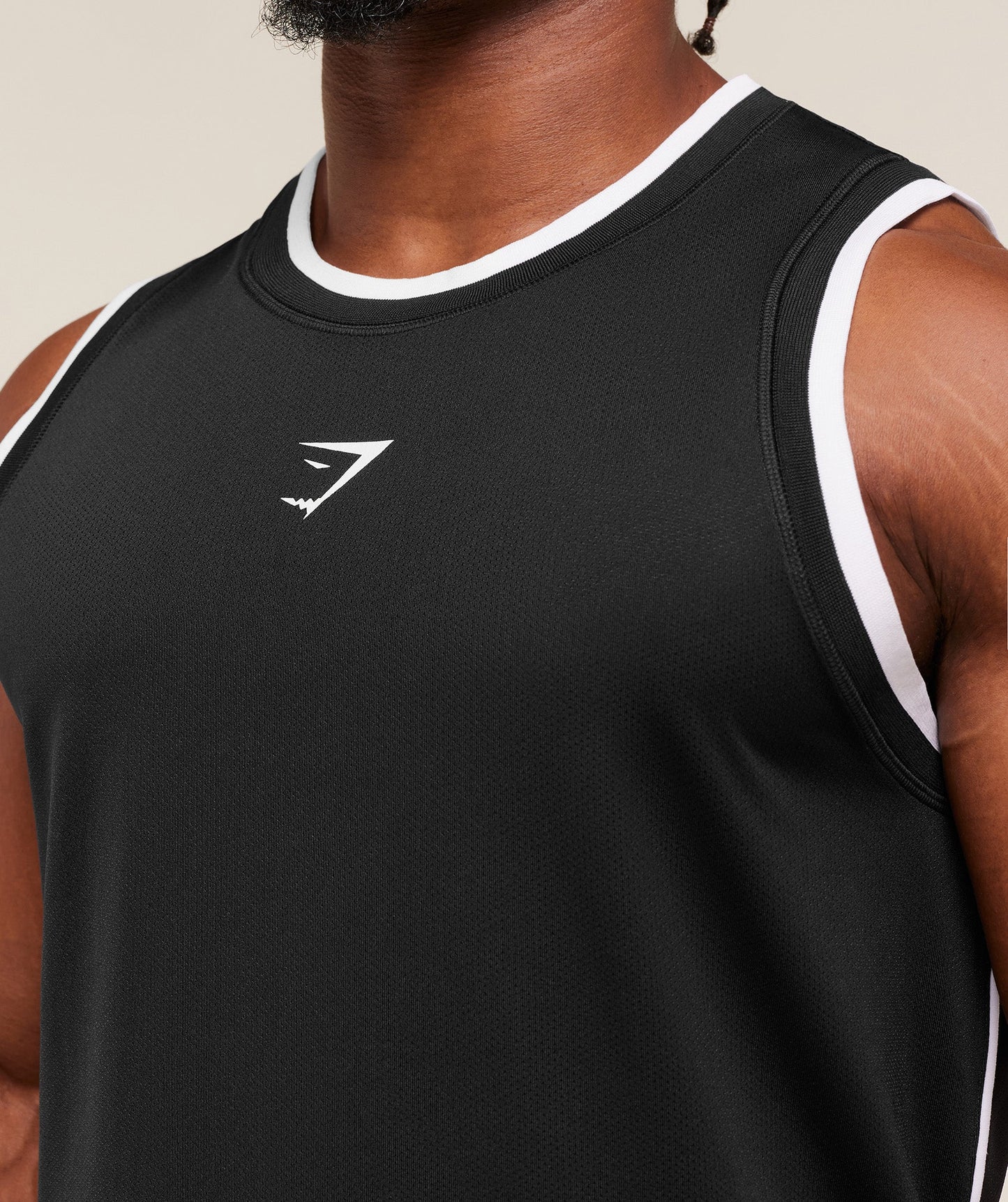 Tank Gráfica Malla - Negro