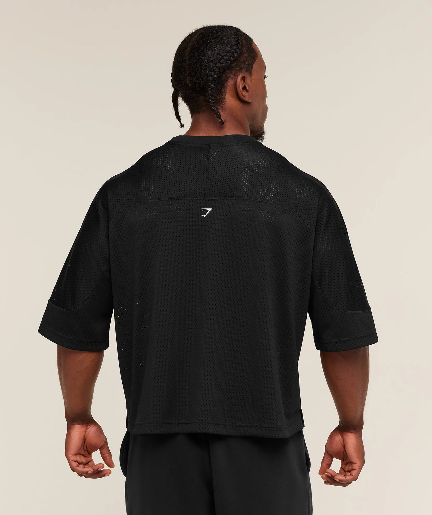 Playera De Malla Gráfica - Negra