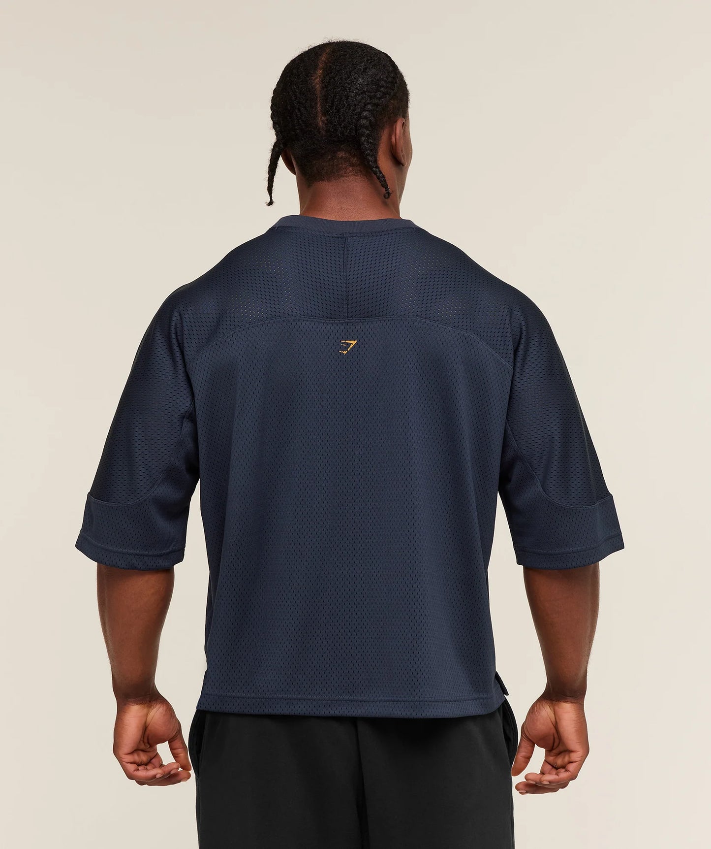 Playera De Malla Gráfica - Azul/Amarillo