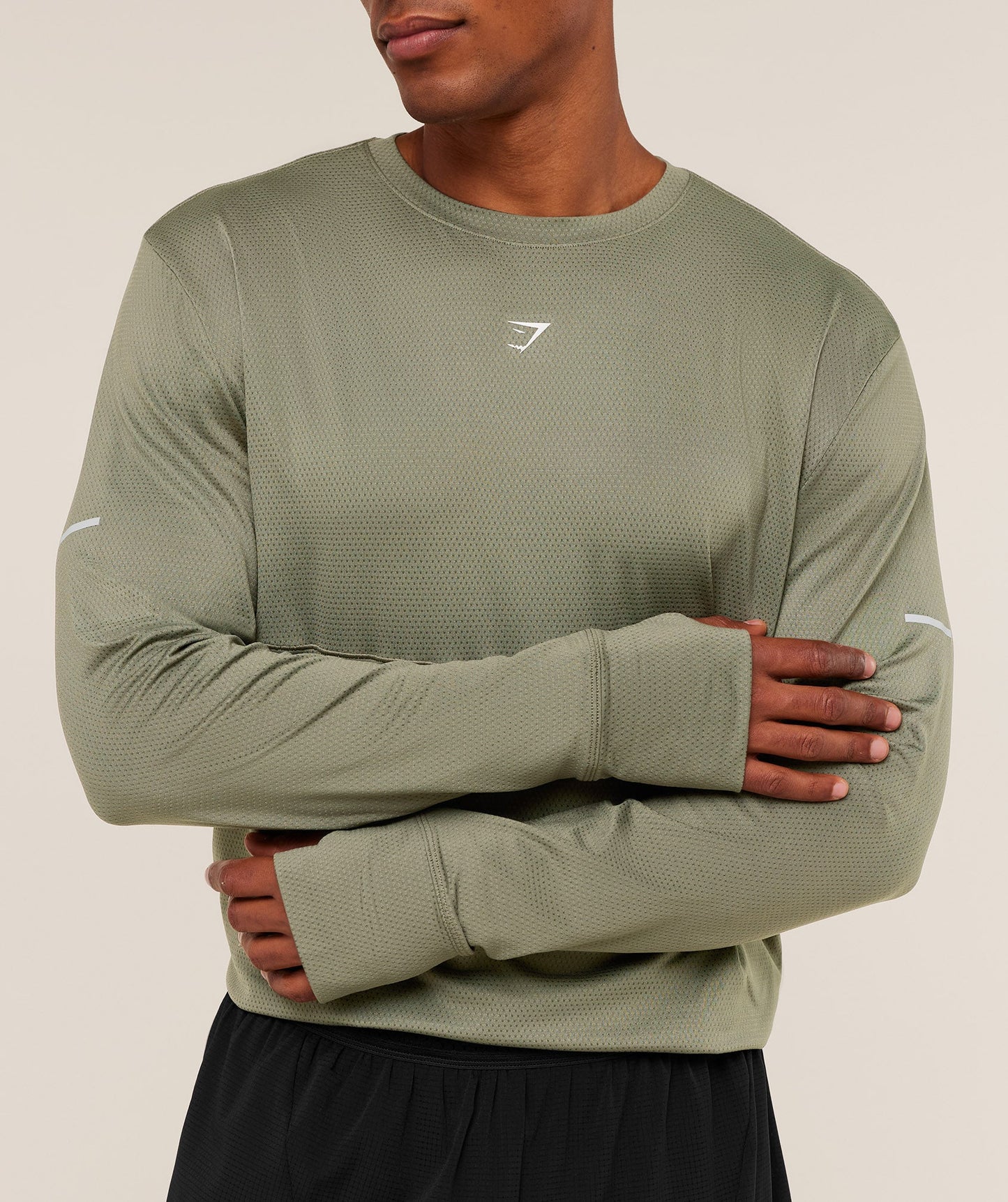 Playera Running Manga Larga - Verde
