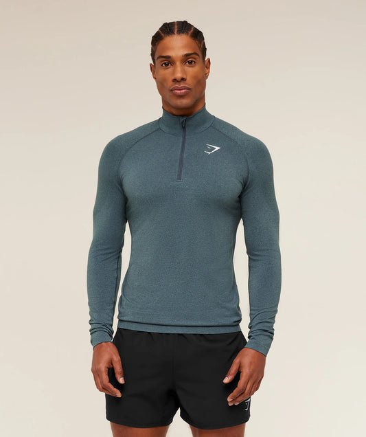 Hoodie Vital 1/4 Zip - Azul