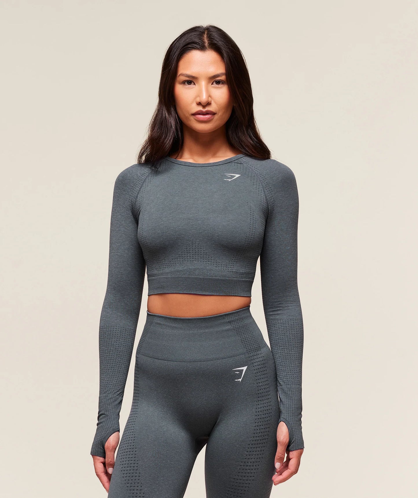 Crop Top Vital Manga Larga - Aqua