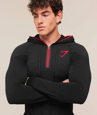 Onyx Compresión Hoodie V1 - Negro/Rojo
