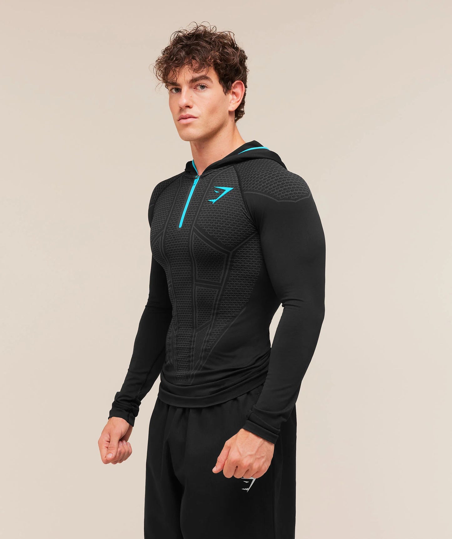 Onyx Compresión Hoodie V1 - Negro/Azul